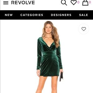 NWT green velvet dress large